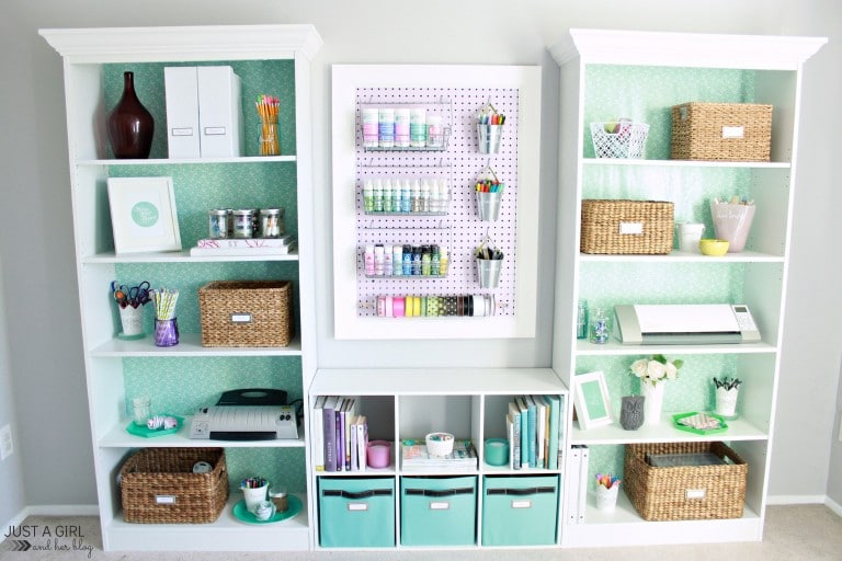 Organized Craft Space from Just A Girl And Her Blog