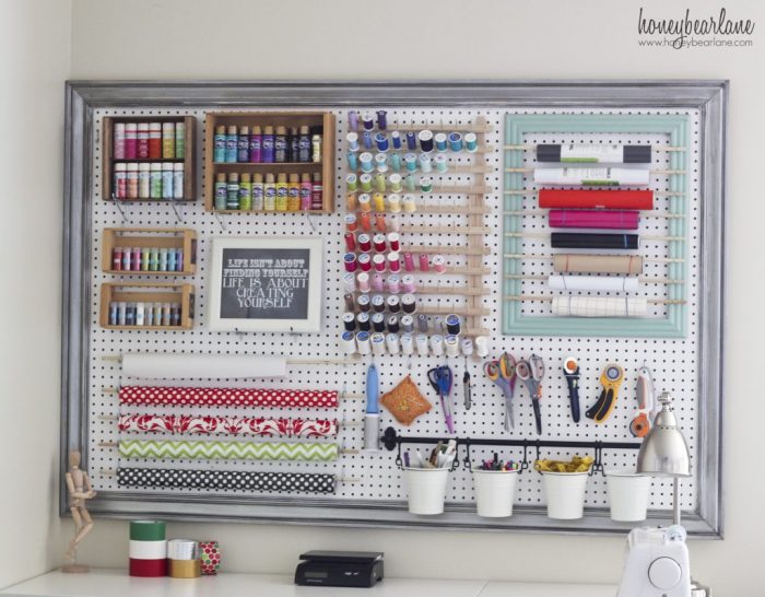 Amazing Organized Craft Pegboard by Honeybear Lane