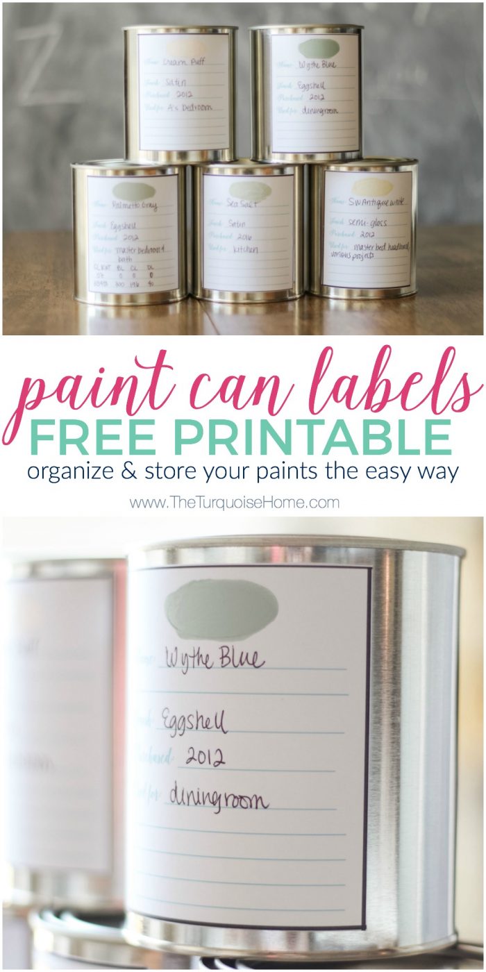 Paint Can Labels Free Printable | Organize Paints | Paint Storage | 30 Days to Less of a Hot Mess Challenge