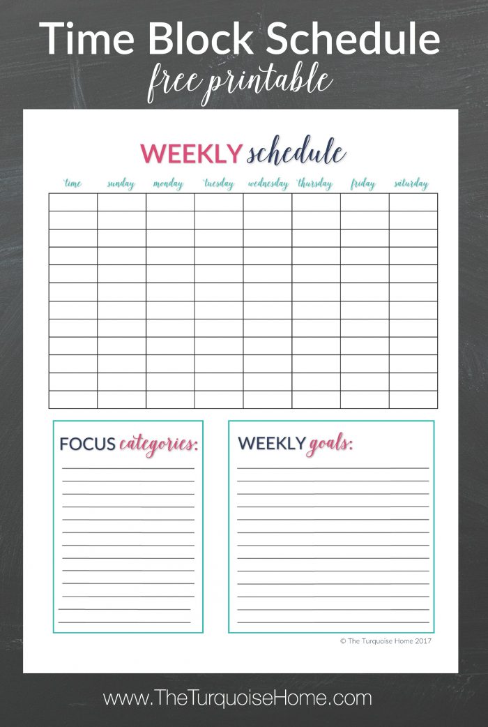 Be super efficient and organized with this Weekly Time Block Schedule free printable! 