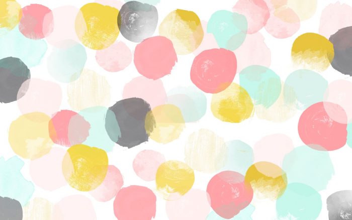 pink, green, yellow, gray polka dot screensaver