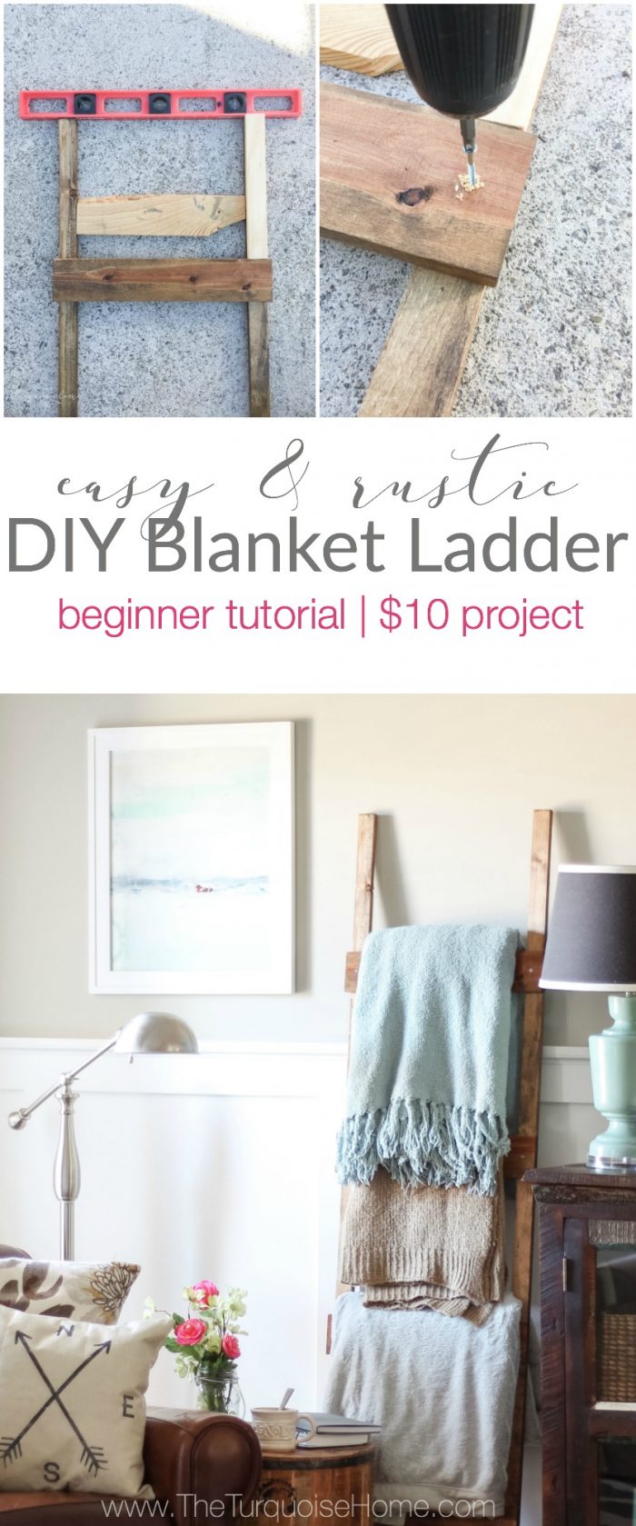 DIY Blanket Ladder Decor