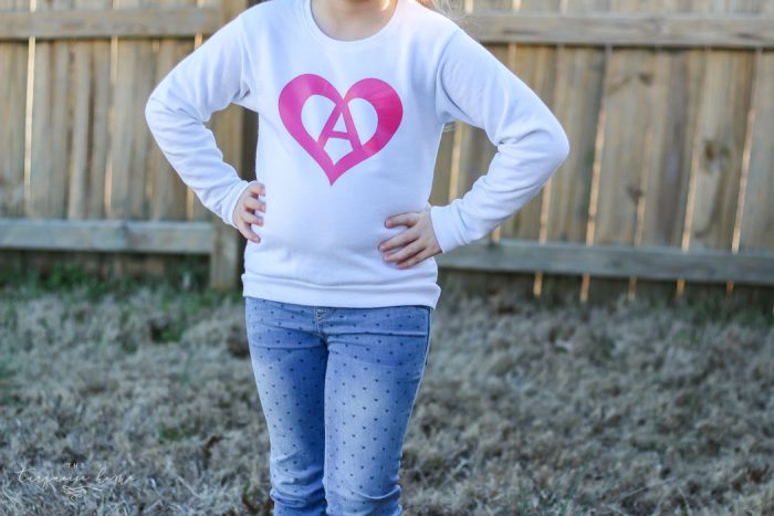 DIY Heart Monogram Shirt with Heat Transfer Vinyl