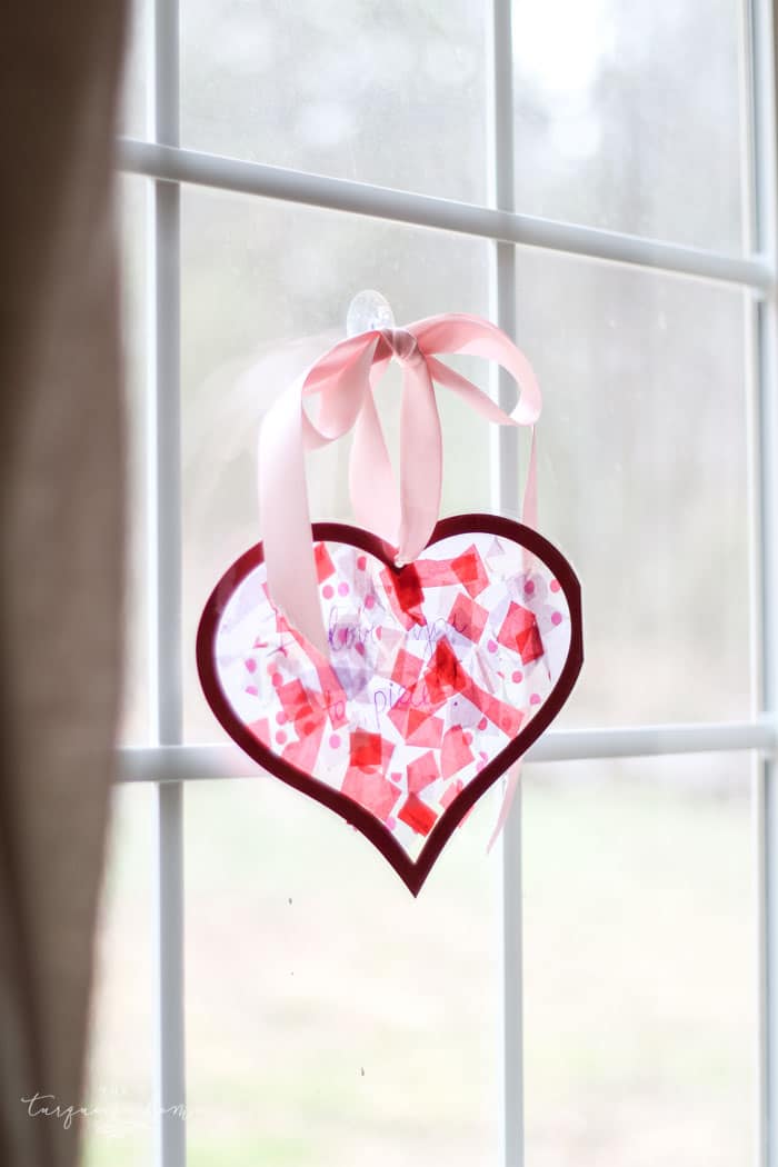 Valentine Craft Tissue Paper Stained Glass Heart – Wee Folk Art