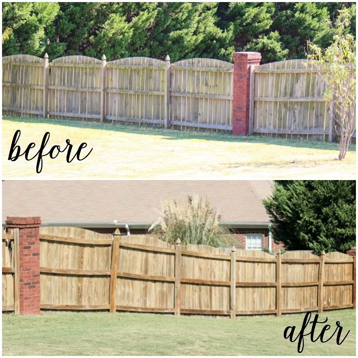 How To Paint A Fence Fast How To Build It   How To Paint A Wood Fence Before After 