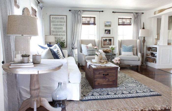 A Layered, Farmhouse Living Room from Rooms for Rent | 10 Stunning Farmhouse Living Rooms