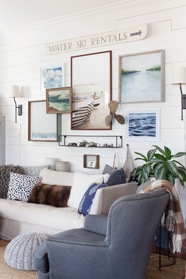 A Coastal Farmhouse Living Room from The Lettered Cottage | 10 Stunning Farmhouse Living Rooms
