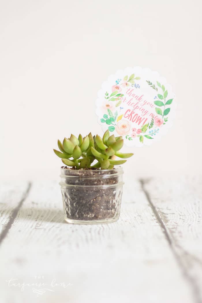 Plant topper Thank you for helping me grow Personalised wooden plant sign Thank You Teacher Gift plant sign End of term teachers gift