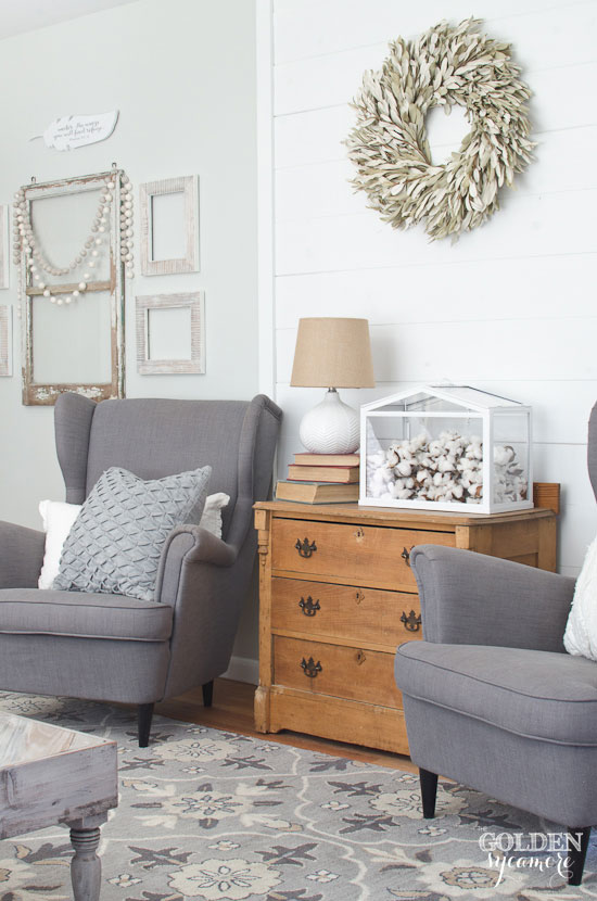 A Rustic, Neutral Living Room from Golden Sycamore | 10 Stunning Farmhouse Living Rooms 