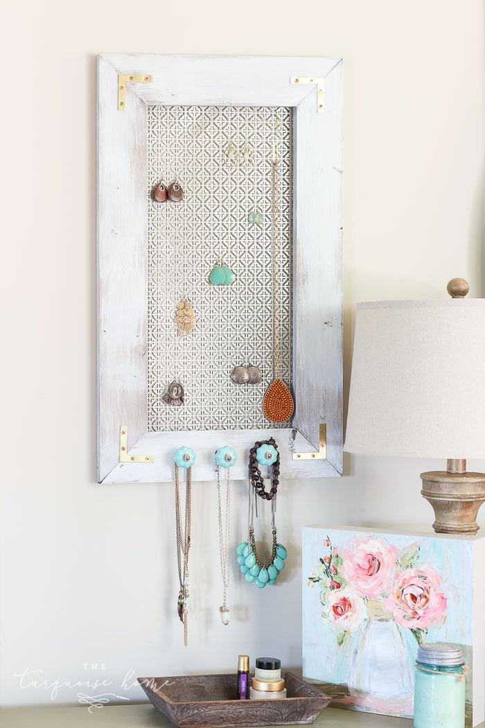 DIY Industrial Jewelry Organizer - The Turquoise Home