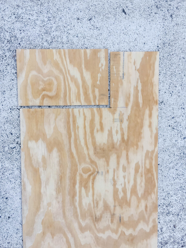 pieces for making the form for the DIY concrete tray