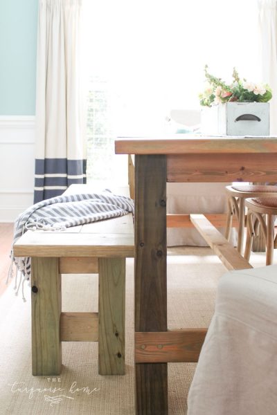 Diy Farmhouse Bench For Less Than $40! - The Turquoise Home