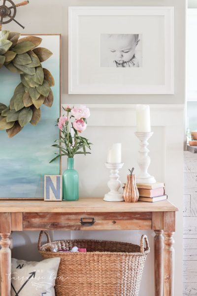 Sweet and Gorgeous navies and turquoise in this Simple Summer Home Tour