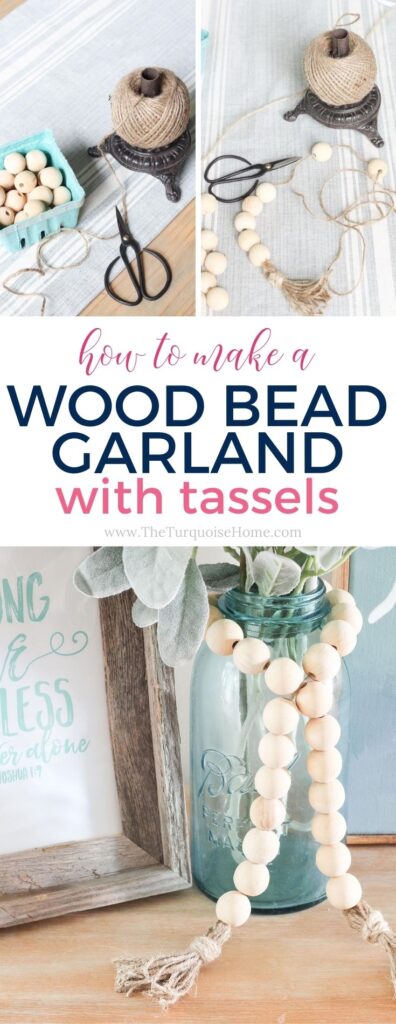 DIY Wood Bead Garland with Tassels