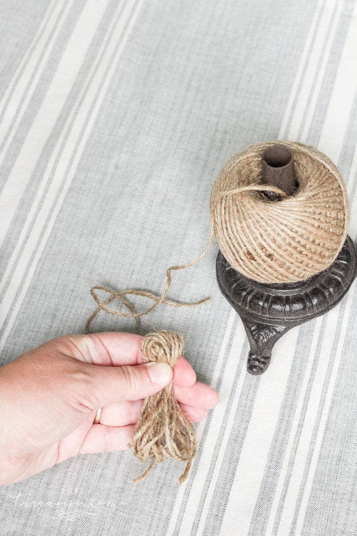 Wood Bead Garland with Jute Tassels