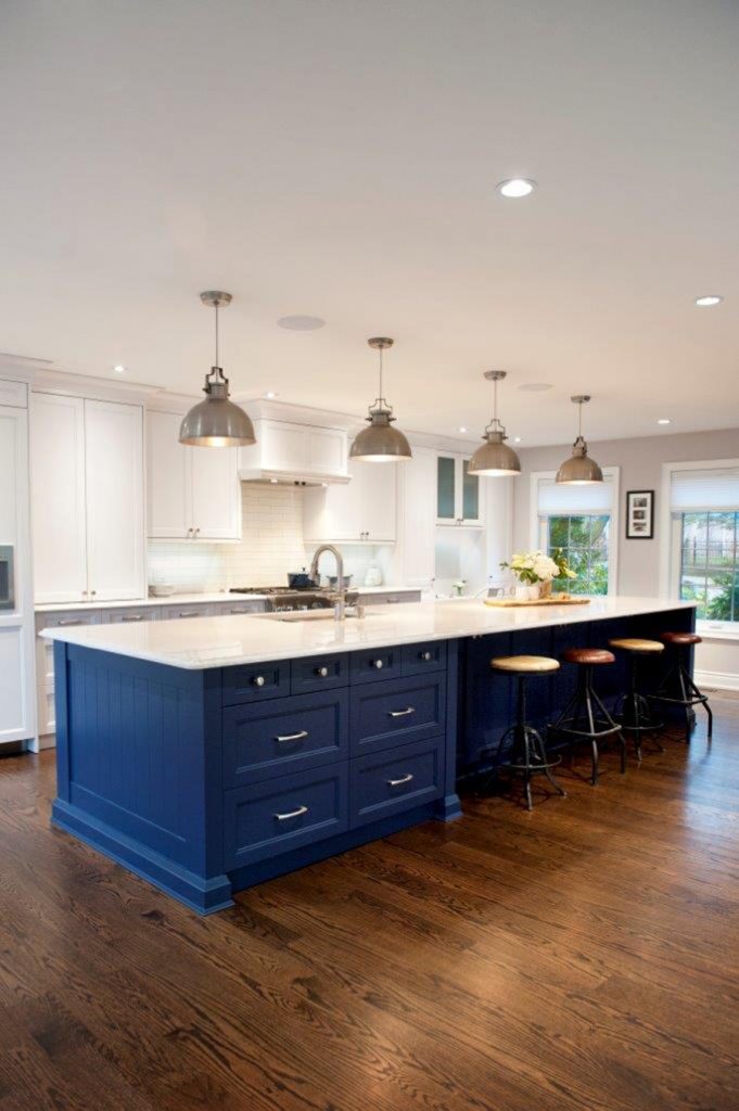 Navy Blue Kitchen Island 