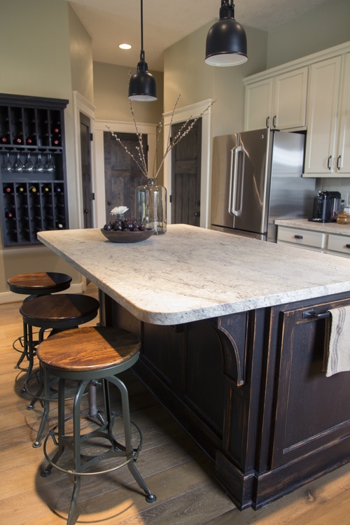 Gorgeous Stained and Distressed Kitchen Island