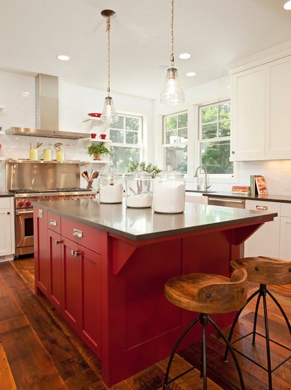 Caliente by Benjamin Moore kitchen island