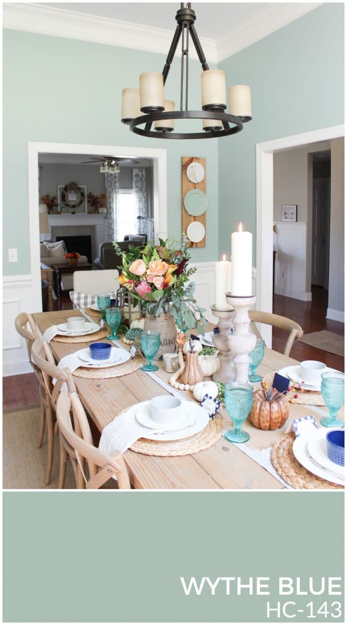 Wythe Blue is a gorgeous wall color for any space in the home! | How to Create a Whole House Color Palette