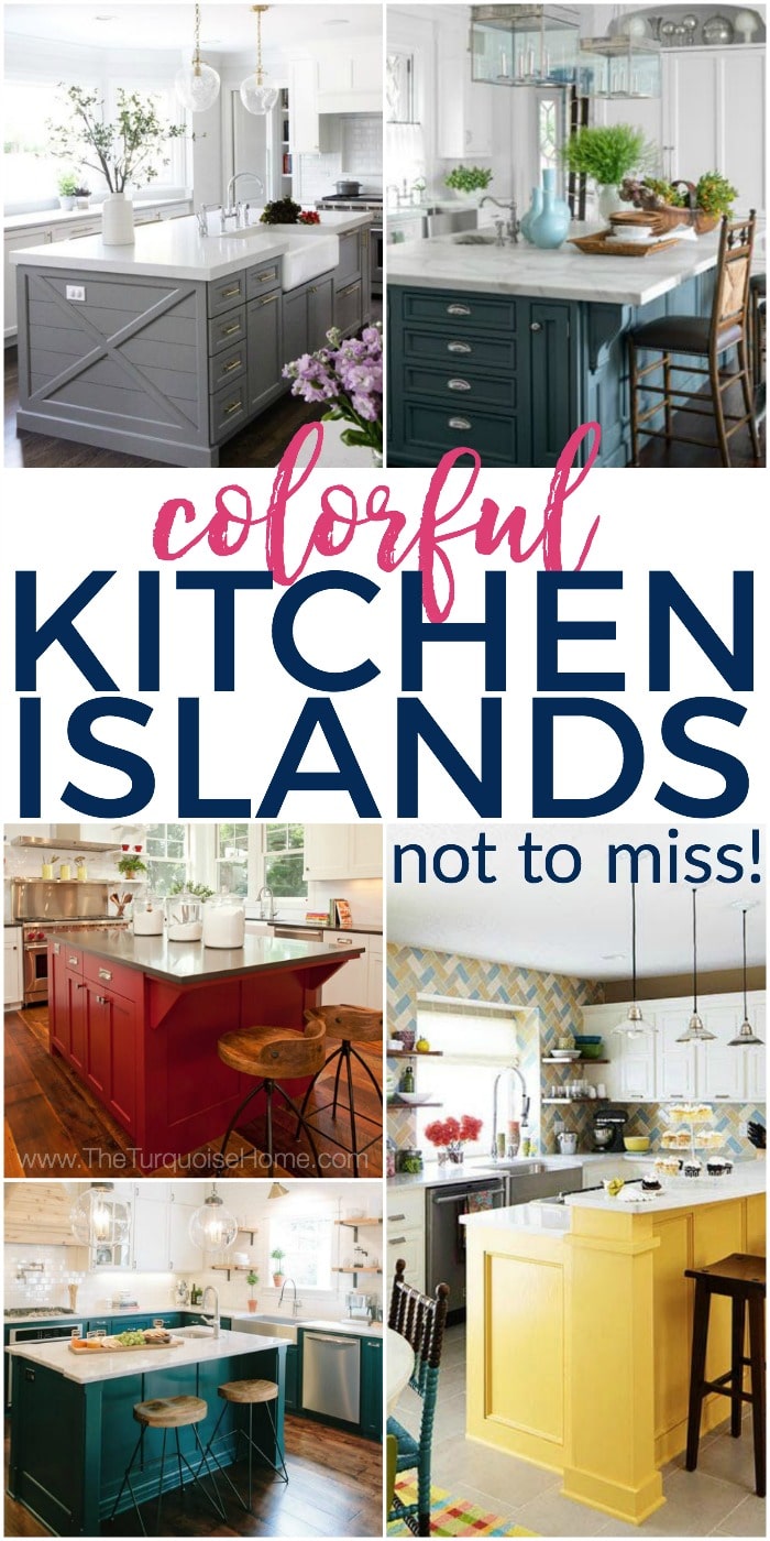 Colorful Kitchen Island Ideas - not to be missed! Click here for tons of inspiration!!