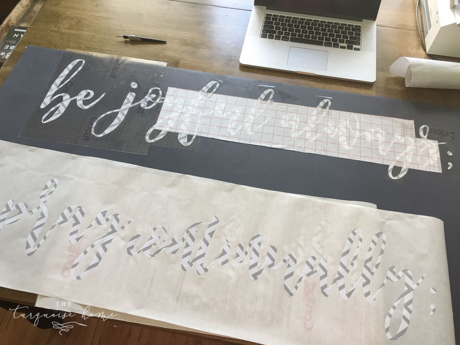 How to Make a Large Wooden Sign using stencils and transfer paper