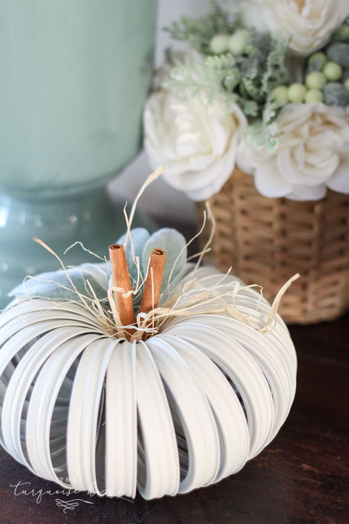  mason jar lid pumpkin craft