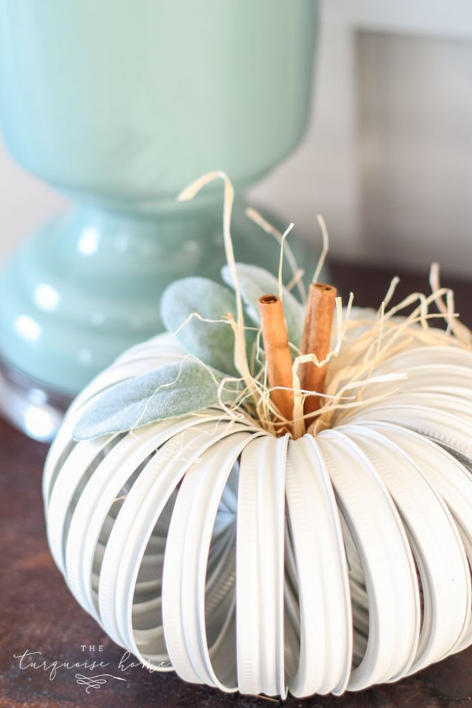 Mason Jar Lid Pumpkin Craft - The Turquoise Home