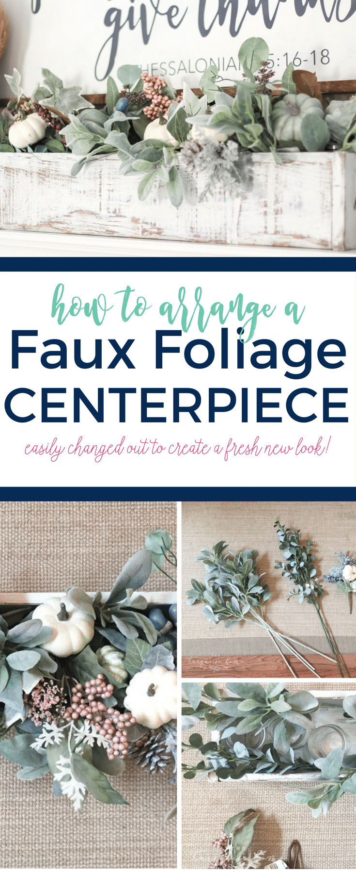 How to Arrange a Faux Foliage Centerpiece in a Wooden Box - so cute!!