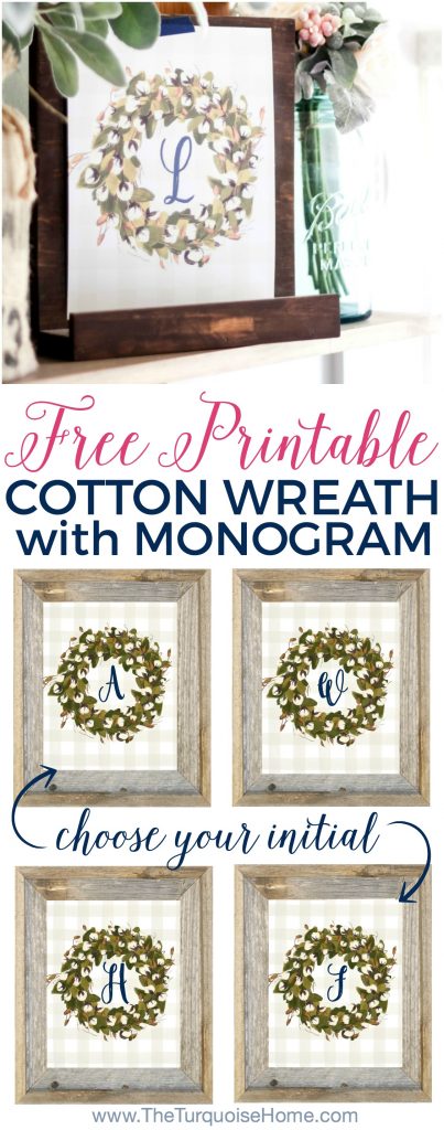 Free Cotton Wreath Printable Art