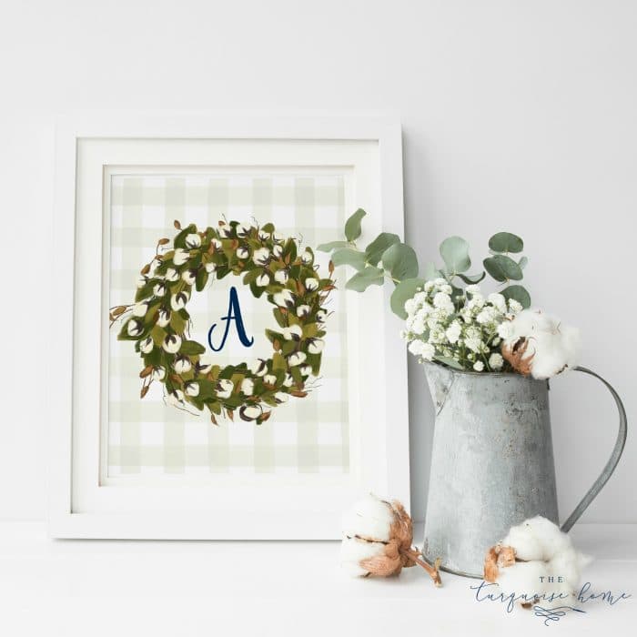 Is this not just the cutest thing you've ever seen?! These monogramed cotton stem free printables will look so cute in a farmhouse-styled home. Grab them in any monogram!