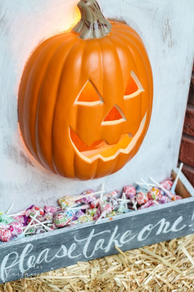 DIY Lighted Pumpkin Candy Holder The Turquoise Home