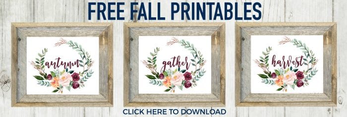 Download 3 Fall printables to frame and decorate your home - OR make one into a pillow cover! Such a cute idea!!