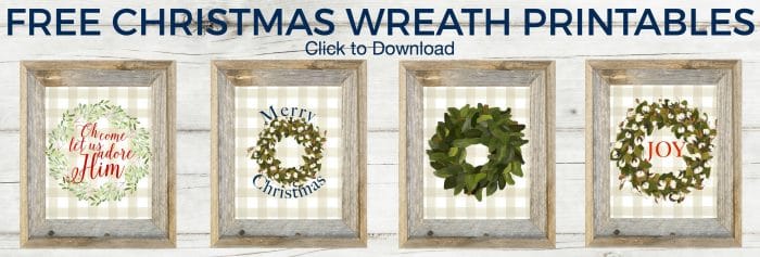 Add some Christmas cheer to your home for free! Free Christmas Wreath Printables | cotton stem wreath | magnolia wreath | buffalo check