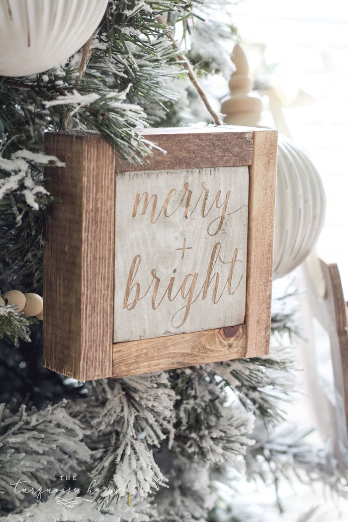 Mini Wooden Christmas Sign Ornaments + 11 More DIY Ornament Ideas!