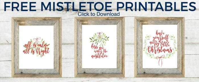 Such a fun way to usher in the Christmas spirit! Download your FREE mistletoe printables this Christmas!