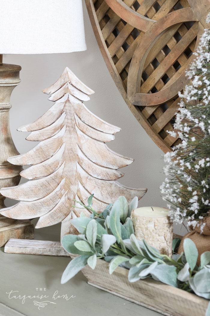 A neutral Christmas entry way - not too fussy or fancy!