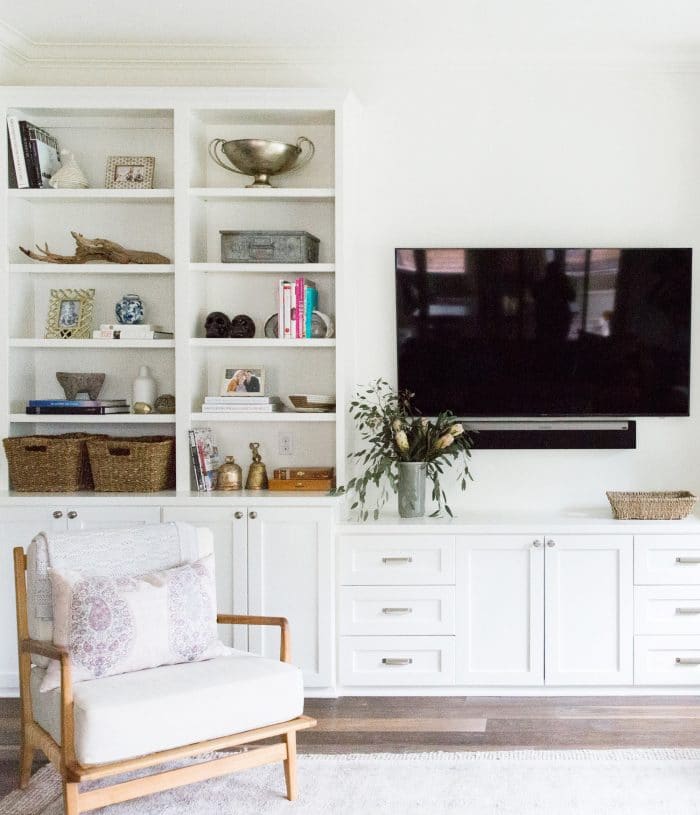 California Bohemian Style Bookshelves with TV