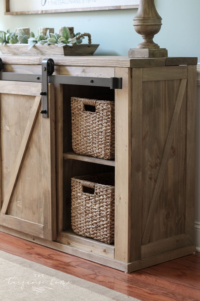 DIY Farmhouse  Media Console  Table The Turquoise Home