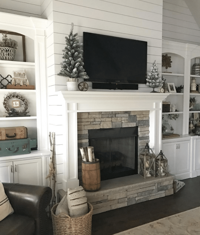 How To Decorate A Mantel With A Tv Above It The Turquoise Home