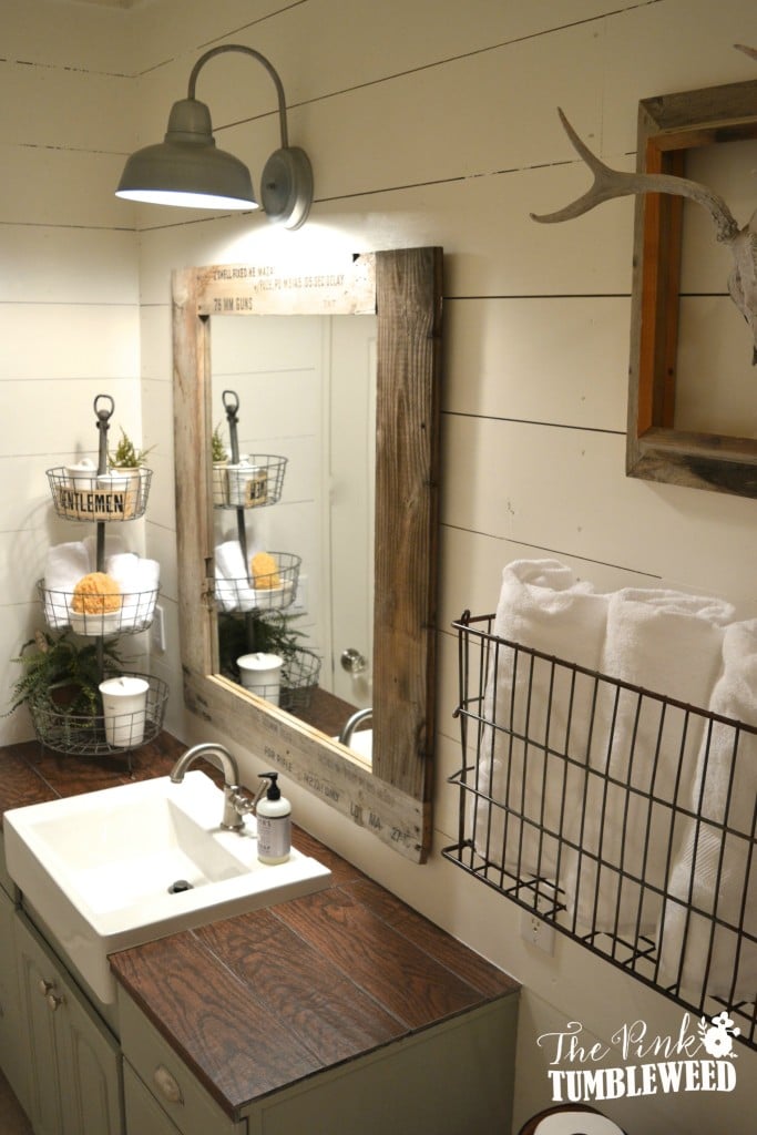 Essential Elements of a Farmhouse  Bathroom  The Turquoise 