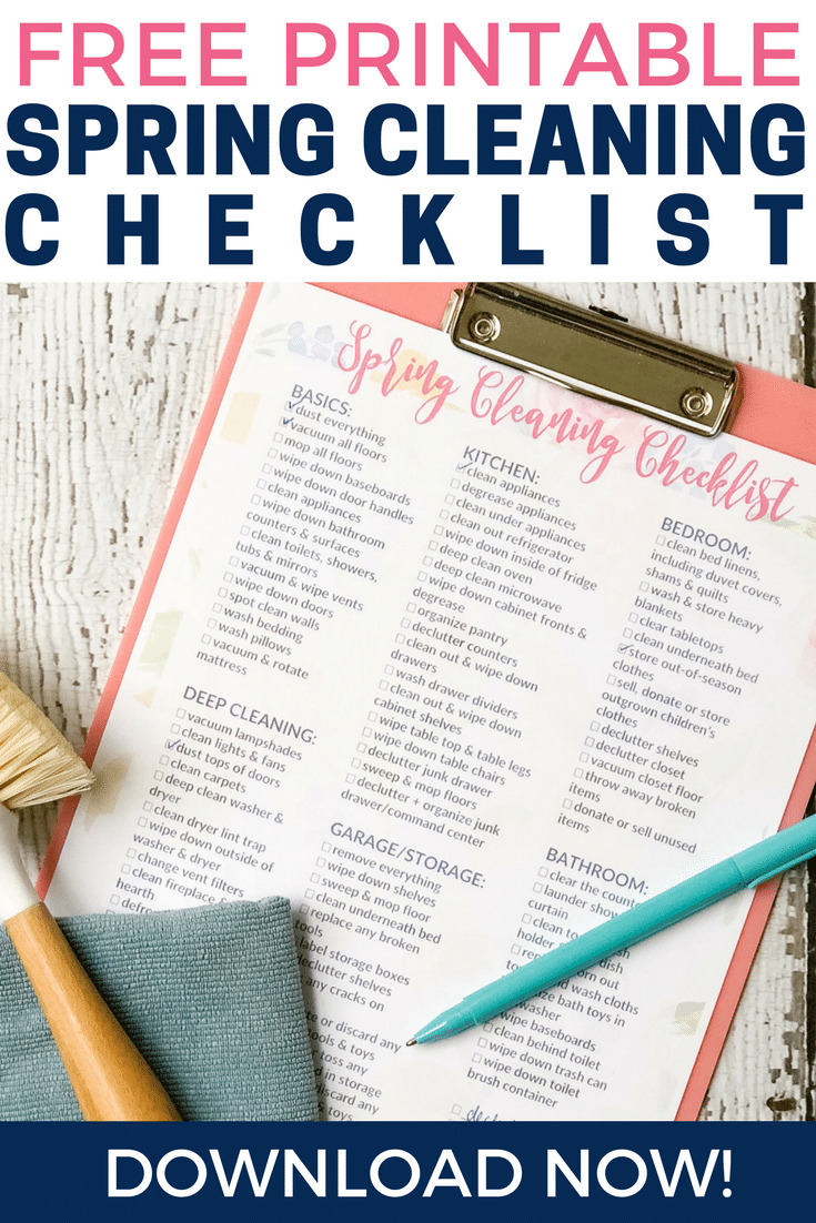 Spring Cleaning Checklist - FREE Printable!