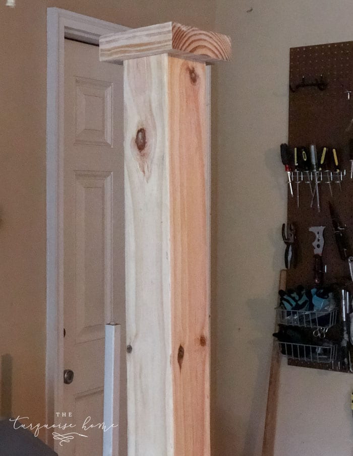 Add a scrap piece of 2 x 6 to the top as a decorative piece. | DIY Coat Rack | #buildyourownathome #diyproject #diy #buildlikeagirl