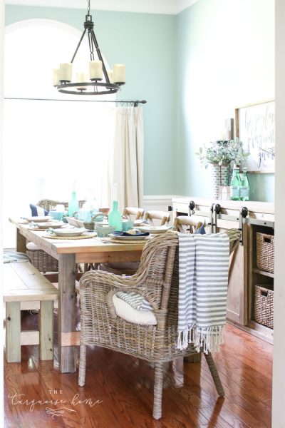 Coastal Decor in the Dining Room & Foyer - The Turquoise Home