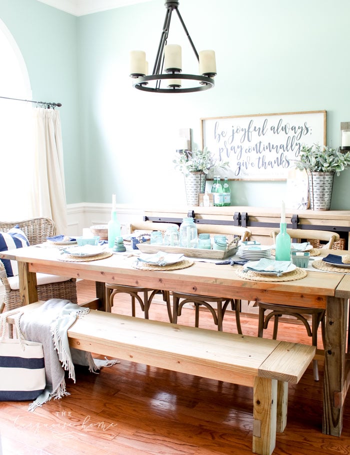 Coastal Decor In The Dining Room Foyer The Turquoise Home