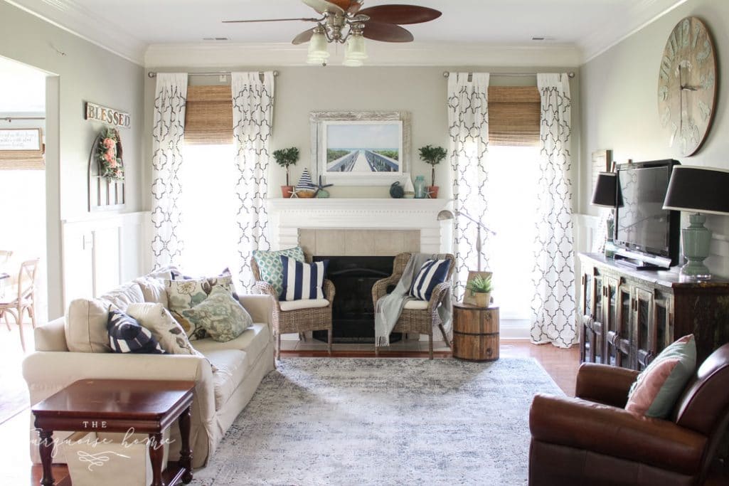 moroccan window treatment options shown in a living room