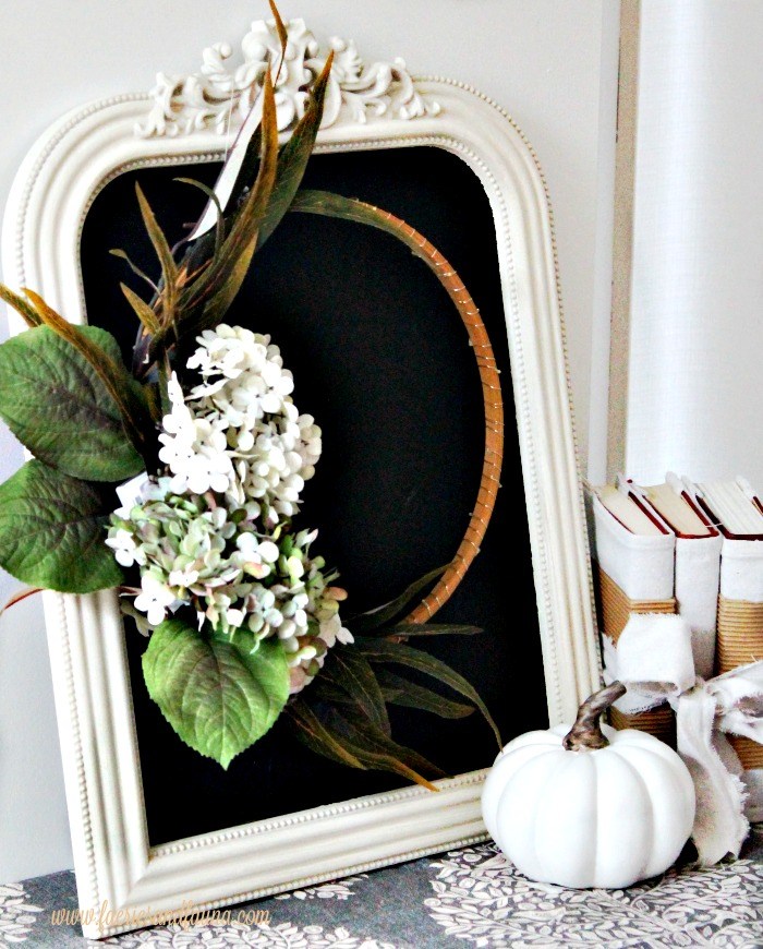 Chalkboard Wreath with Minimalistic Fall Decor