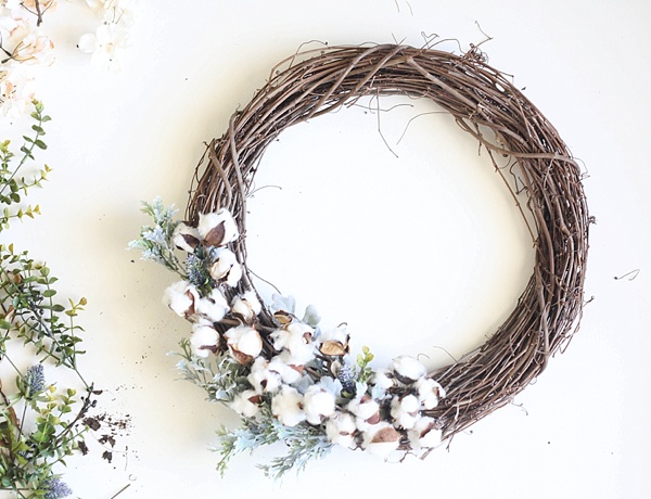 DIY Cotton Wreath