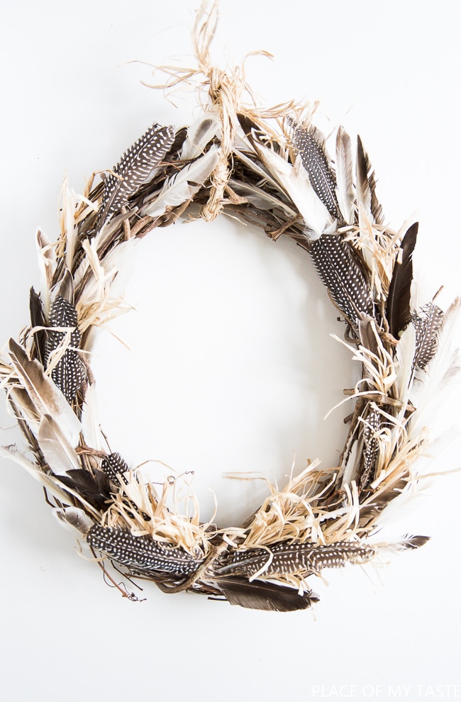 DIY Boho Feather Wreath