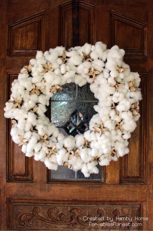 DIY Cotton Boll Fall Wreath