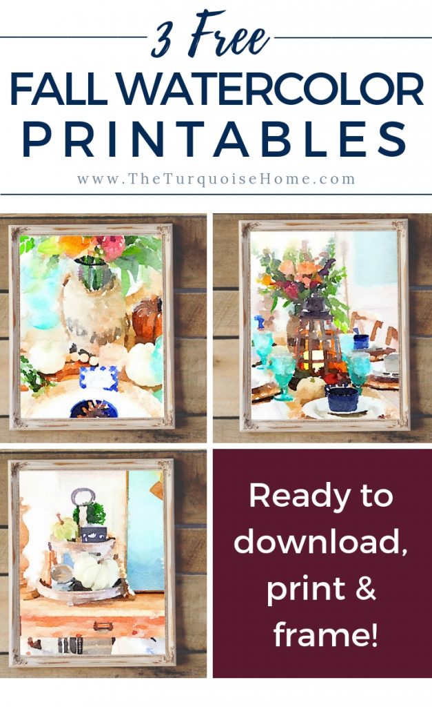 3 Free Fall Watercolor Printables - FREE to download!